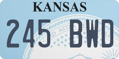 KS license plate 245BWD