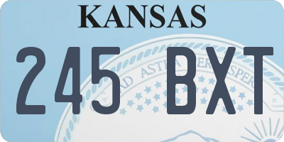 KS license plate 245BXT