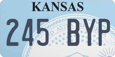 KS license plate 245BYP