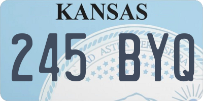 KS license plate 245BYQ