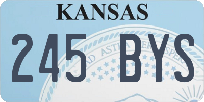 KS license plate 245BYS