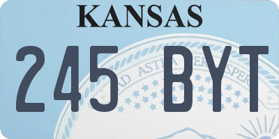 KS license plate 245BYT
