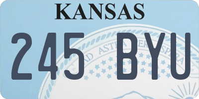 KS license plate 245BYU