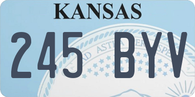 KS license plate 245BYV