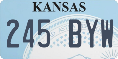 KS license plate 245BYW