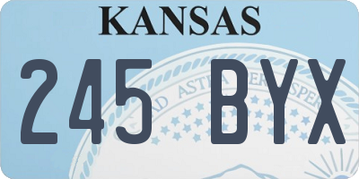 KS license plate 245BYX