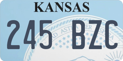 KS license plate 245BZC