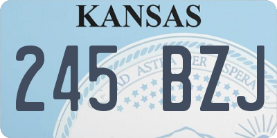 KS license plate 245BZJ