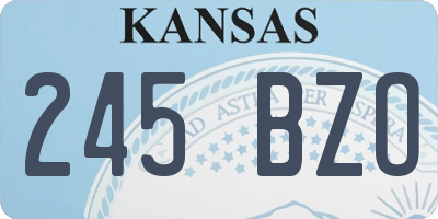 KS license plate 245BZO