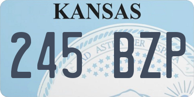 KS license plate 245BZP