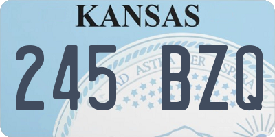 KS license plate 245BZQ