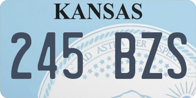 KS license plate 245BZS