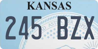 KS license plate 245BZX