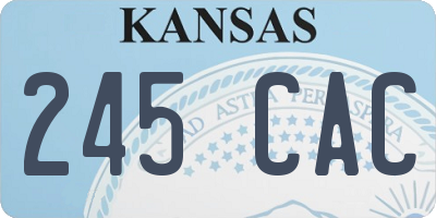 KS license plate 245CAC