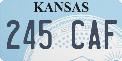 KS license plate 245CAF
