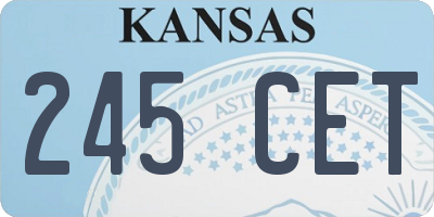 KS license plate 245CET