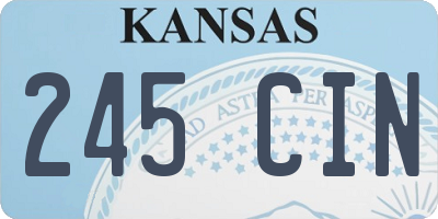 KS license plate 245CIN
