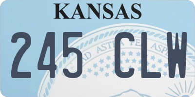 KS license plate 245CLW
