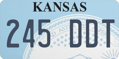 KS license plate 245DDT