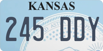 KS license plate 245DDY