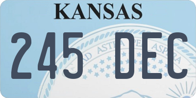 KS license plate 245DEC