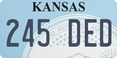 KS license plate 245DED