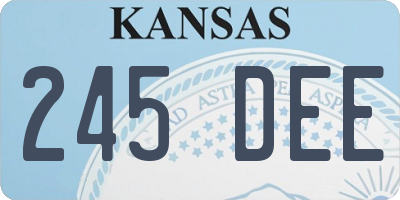 KS license plate 245DEE