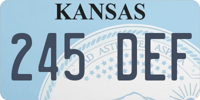 KS license plate 245DEF