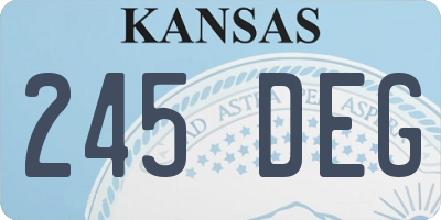 KS license plate 245DEG