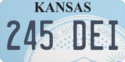 KS license plate 245DEI
