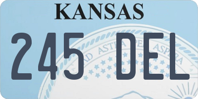 KS license plate 245DEL