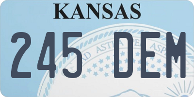 KS license plate 245DEM