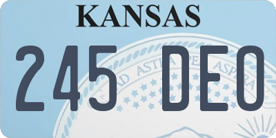 KS license plate 245DEO