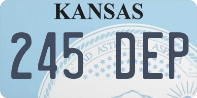 KS license plate 245DEP