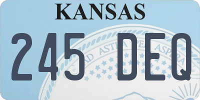 KS license plate 245DEQ