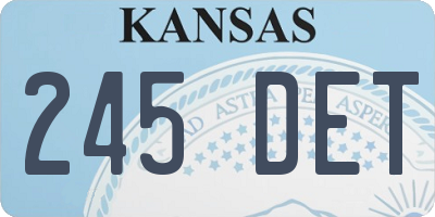 KS license plate 245DET
