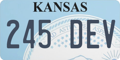 KS license plate 245DEV