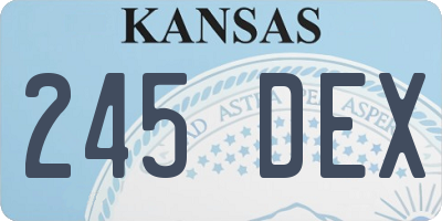 KS license plate 245DEX