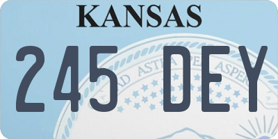 KS license plate 245DEY