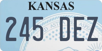 KS license plate 245DEZ