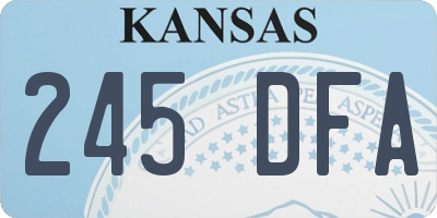 KS license plate 245DFA