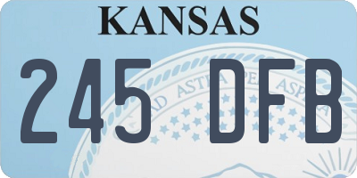 KS license plate 245DFB