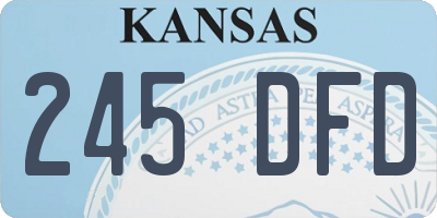 KS license plate 245DFD