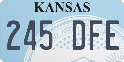 KS license plate 245DFE