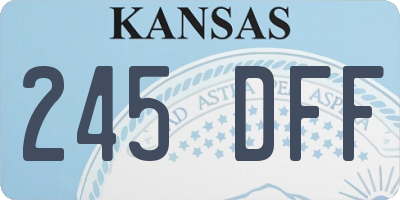 KS license plate 245DFF