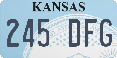 KS license plate 245DFG