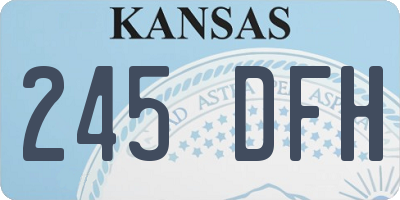 KS license plate 245DFH