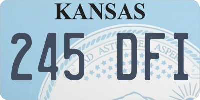 KS license plate 245DFI