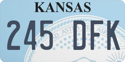 KS license plate 245DFK