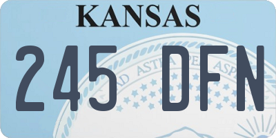 KS license plate 245DFN